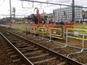 Chantier ferroviaire barrière de sécurité homologuée SNCF
