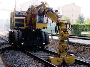 chargeur rail-route j882 chantier voie