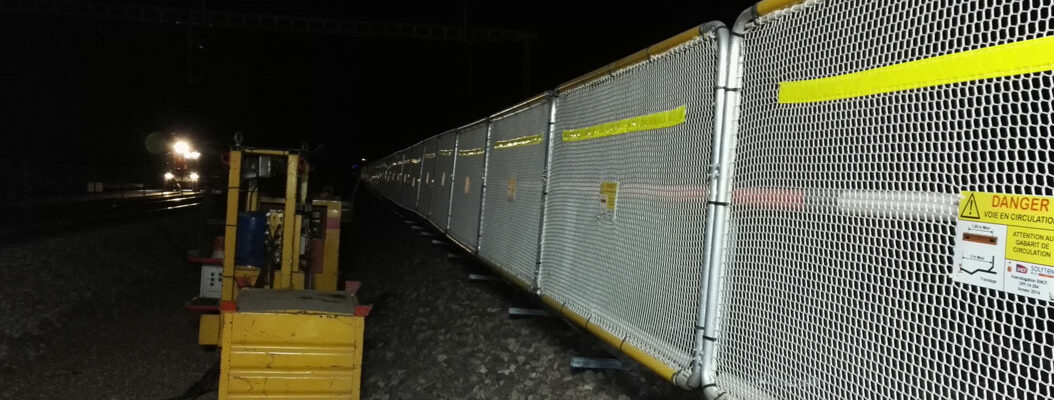 protection travaux barrière ferrovaire chantier de nuit