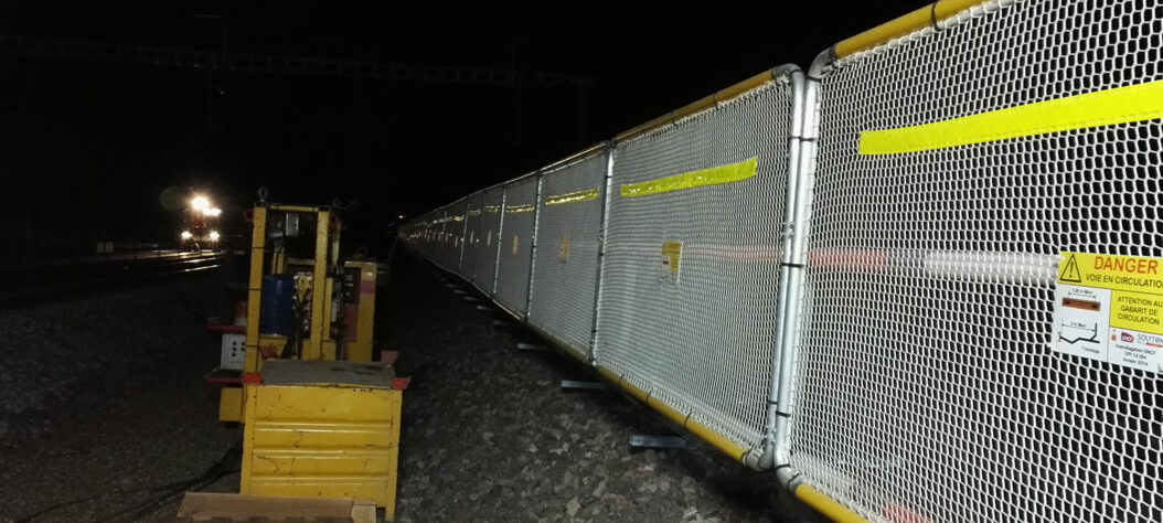 protection travaux barrière ferrovaire chantier de nuit