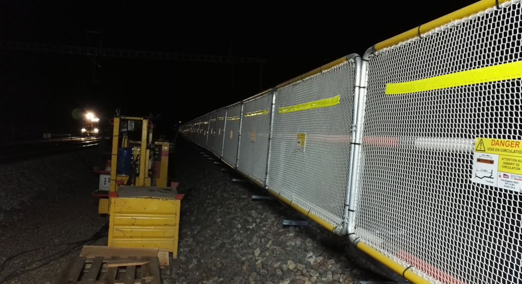 protection travaux barrière ferrovaire chantier de nuit