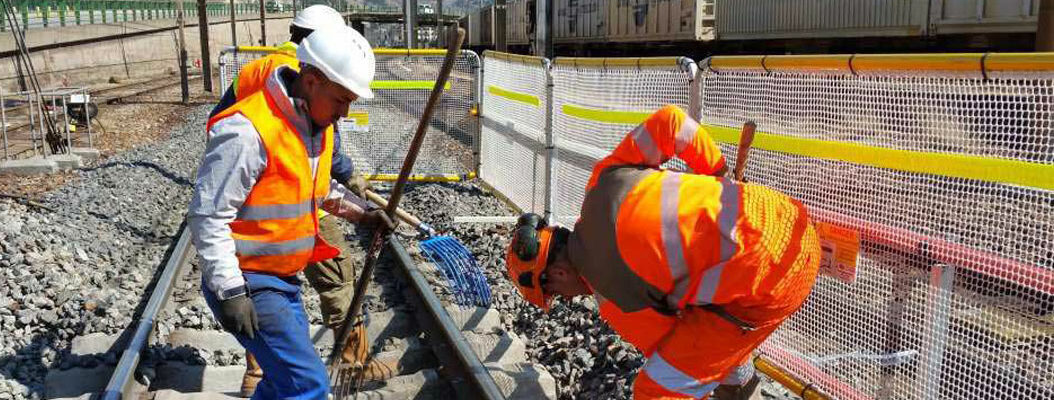 sécurisation chantier ferroviaire maintenance balast gare de modane